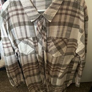 Women’s  Plaid Shirt - Brown and Cream